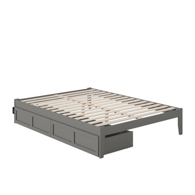 Queen Colorado Bed with USB Turbo Charger and 2 Extra Long Drawers Gray - Atlantic Furniture