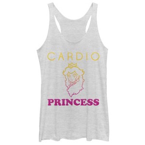 Women's Nintendo Cardio Princess Peach Racerback Tank Top - 1 of 3