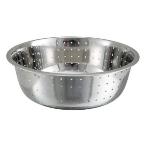 Winco Chinese Style Colander, Stainless Steel, 5mm Holes - 1 of 1