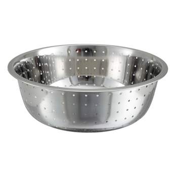 Winco Chinese Style Colander, Stainless Steel, 5mm Holes