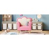 KTMBDW Upholstered Kids Sofa, Princess Armchair for Children, Petal Shape Toddler Sofa Chair for Playroom, Children's Bedroom, Pink & White - 4 of 4