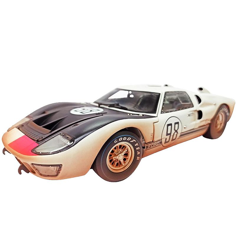 1966 Ford GT-40 MK II #98 White with Black Hood After Race (Dirty Version) 1/18 Diecast Model Car by Shelby Collectibles, 2 of 4