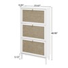 SKRAN Modern Rattan Shoe Storage Cabinet: 3-Door Freestanding Organizer - Rattan & Metal Frame with Anti-Slip Pads - Double Shelf Design - 3 of 4