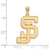 Black Bow Jewelry 10k Yellow Gold San Jose State Spartans NCAA Extra Large Pendant - 2 of 3