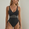Anna-Kaci Swim Women's Mesh Panel One Piece Swimsuit with Crisscross Bust Detail and Adjustable Side Tie Accents - 4 of 4