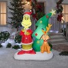 Gemmy 6 ft Airblown® Blowup Inflatable Grinch & Max with Tree &Built-In LED Lights Outdoor Decoration - Red - 3 of 3