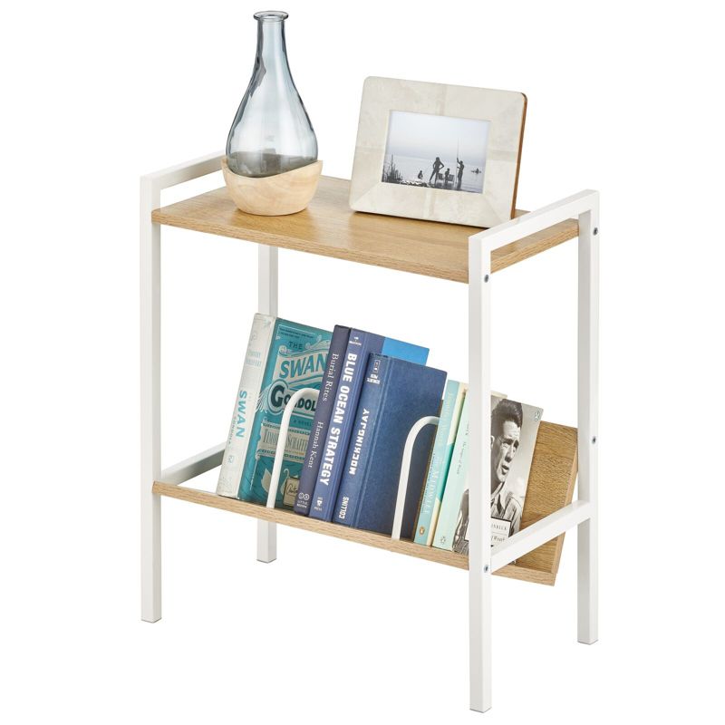 mDesign Metal Side Table with Book Shelf Organizer, 1 of 6