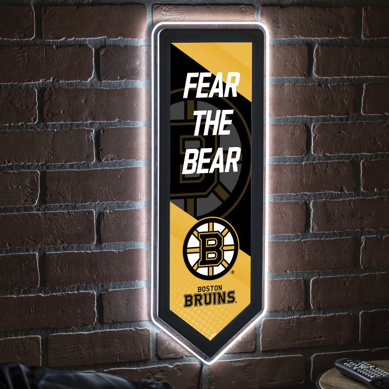 Evergreen Ultra-Thin Glazelight LED Wall Decor, Pennant, Boston Bruins- 9 x 23 Inches Made In USA, 2 of 7