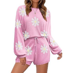 Ekouaer Knit Pajamas Set for Women Lounge Wear Sets Long Sleeve Sweatsuit Matching 2 Piece Outfits Casual Sweater Sets - 1 of 4