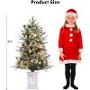 3FT Small Pre-Lit Artificial Christmas Tree with 78 LED Lights, Snow Flocked Xmas Tree with Red Berries, Pine Cones, Timer/Battery-Operated Base - 2 of 4