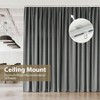 Ceiling Wall Mounted Heavy Duty Curtain Track Room Divider White 3ft to 9ft Living Room Bedroom Shower Divider Durable Strong - 2 of 4