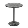 Vynxaria 35'' Round Cast Aluminum Bar Table with Elegant Filigree Design - 3 of 4