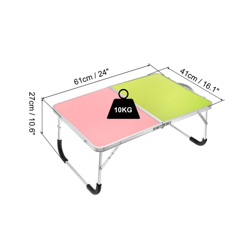 Unique Bargains Bed Sofa Picnic Portable Foldable Snacks Tray Red Green 1 Pc, 2 of 6