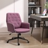 Vinsetto Modern Mid-Back Tufted Velvet Fabric Home Office Desk Chair with Adjustable Height, Swivel Adjustable Task Chair with Padded Armrests - image 2 of 4