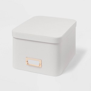 Medium Decorative Fabric Box Ivory - Brightroom™: Rectangle, Polypropylene & Polyester, Spot Clean, 13"x10"x7" - 1 of 3