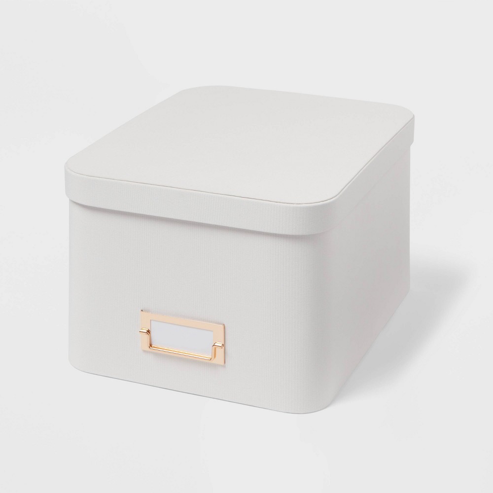 Medium Decorative Fabric Box Ivory - Brightroom™: Rectangle, Polypropylene & Polyester, Spot Clean, 13"x10"x7"
