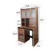 Computer Desk Modern with Rotating Desktop and Glass Door Hutch for Home Office 39.3in-3irtyhousy - 4 of 4