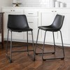 Set of 2 Laslo Modern Upholstered Faux Leather Counter Height Barstools - Saracina Home - 2 of 4