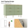 Fluted Wood Dresser 6 Drawers Dresser for Bedroom, Large Modern Chest of Drawers, Brown Dresser - 3 of 4