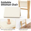 Folding Rectangle Standard Tufted Upholstered Ottoman Stool With Solid Wood Legs - 2 of 4
