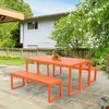 Aoodor 3-Piece Outdoor Patio Dining Set, Aluminum Furniture Set with 1 Rectangular Picnic Table and 2 Benches for Garden, Lawn, Yard - 2 of 4