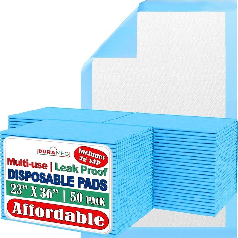 Durameg Chucks Pad Disposable Underpads 23x36 | [50 Pack] Absorbent Bed & Pee Pads for All Ages | Leak-Proof & Protective - image 1 of 4