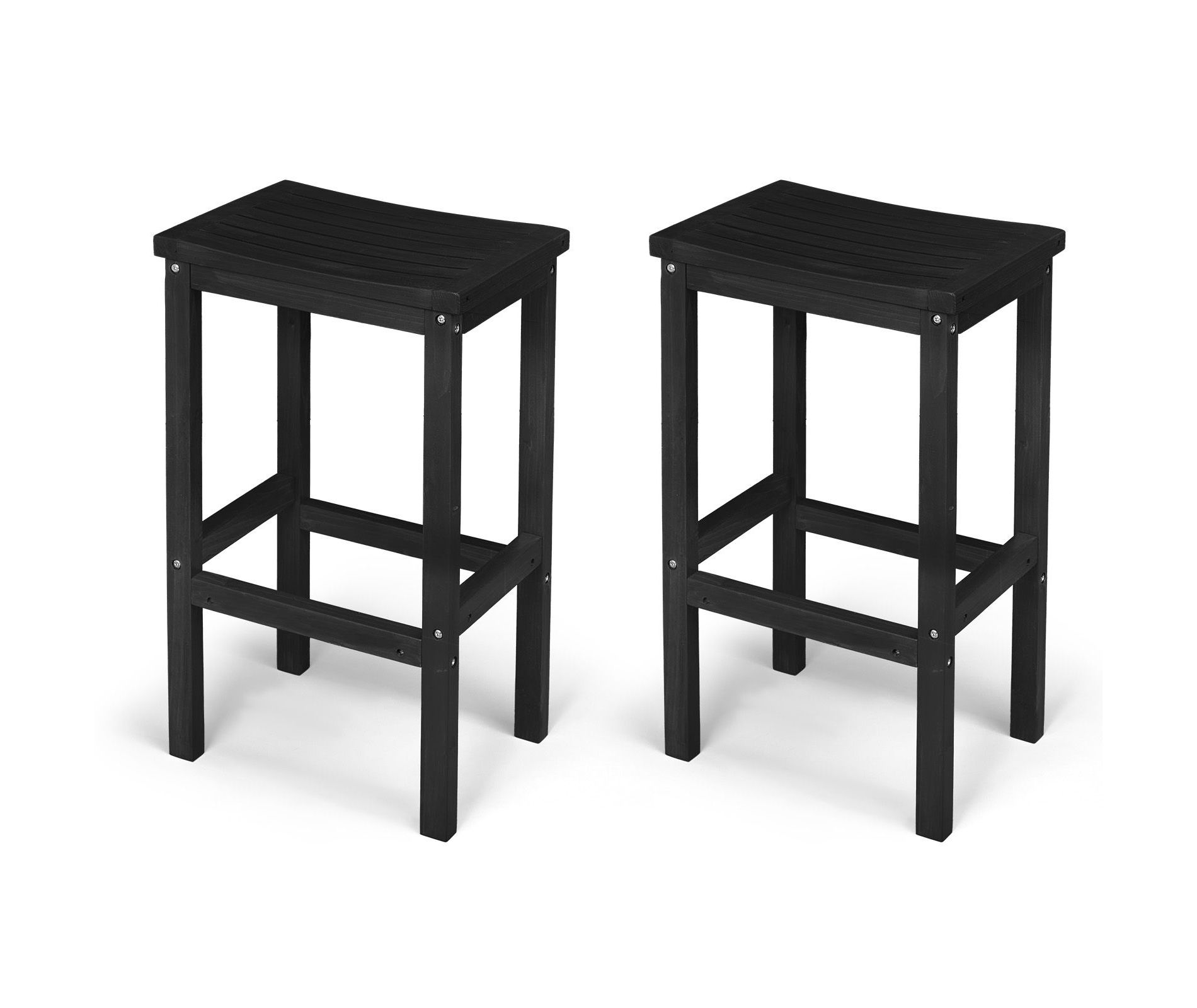 Karl Home | 28.5-Inch Solid Wood Outdoor Bar Stools Set of 2