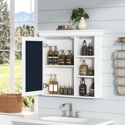 NicBex Wall Mounted Bathroom Storage Cabinet,Medicine Cabinet with Mirror,Wall Cabinet with Soft-Close Hinges,Over the Toilet Storage Cabinet