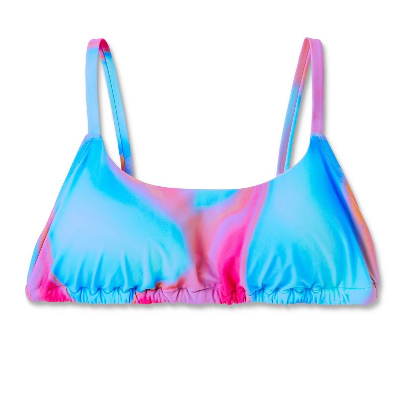 Women's Tunnel Front Bralette Bikini Top - Wild Fable™ Blue Marble Print, 4 of 10