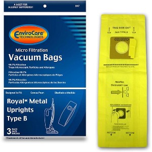 EnviroCare Replacement Micro Filtration Vacuum Cleaner Dust Bags for Royal Upright Type B Uprights 3 pack - 1 of 4