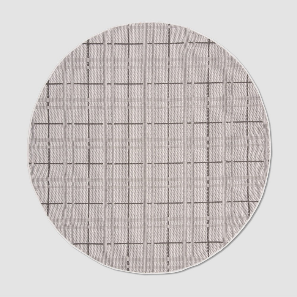 Sandi 6'7in Round Outdoor Rug Ivory/Gray - Safavieh