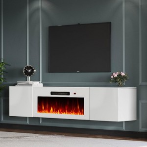 AMERLIFE Fireplace TV Stand with Electric Fireplace LED Lights Console for TV - 1 of 4