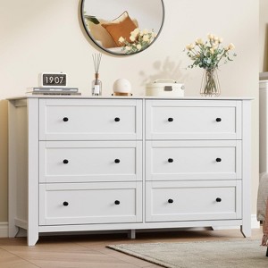 GustoWave Modern 54" Wide Large 6 Drawer Dresser for Bedroom, Entryway,  Hallway, White : Target