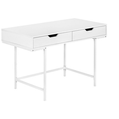NicBex Contemporary Computer Desk with Open Storage Shelves & Metal Legs for Work Home Office Ergonomic Design