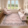 Acekool Washable Floral Area Rug, Non-Slip Low Pile Soft Carpet, Stain Resistant Indoor Rug for Living Room, Bedroom, Dining Room - 3 of 4