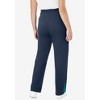 Woman Within Plus Size Side Stripe Cotton French Terry Straight-Leg Pant - 3 of 4