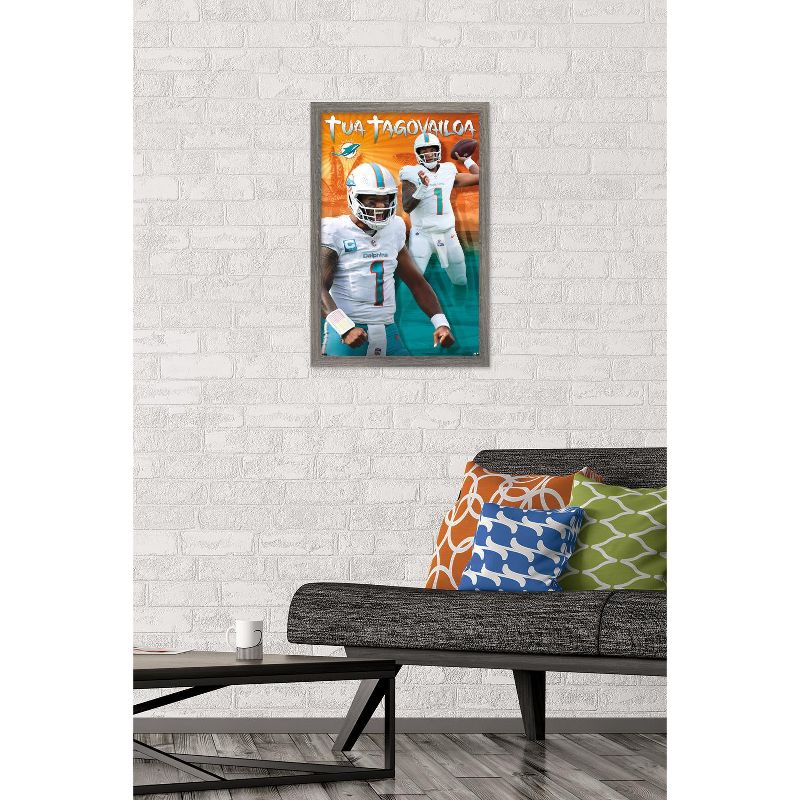 Trends International NFL Miami Dolphins - Tua Tagovailoa 24 Framed Wall Poster Prints, 2 of 7