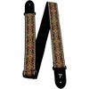 Perri's 2" Wide Metallic Gold With Orange Design Jacquard Sewn on Nylon Webbing Backing & Leather Ends - 2 of 4