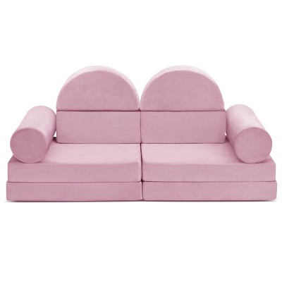 Yinvani Modular Kids Play Sofa,10-Pieces Convertible Modular Play Sofa, Muti-purpose Play Couch for Kids