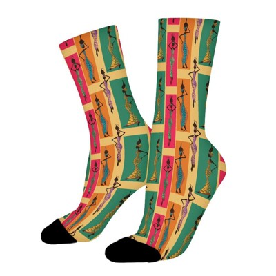 Ethnic Vase Women Women Printed Crew Socks Funny Funky Socks Soft Polyester Novelty Gifts for Artists Men