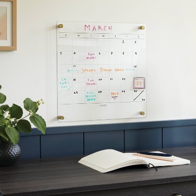 16&#34;x16&#34; This Month Acrylic Dry Erase Calendar Clear - Threshold&#8482;