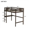 RISOKEYS Twin High Loft Bed - Rubber Wood Loft Bed with Safety Guardrail, Built-in desk & ladder - Espresso - 3 of 4