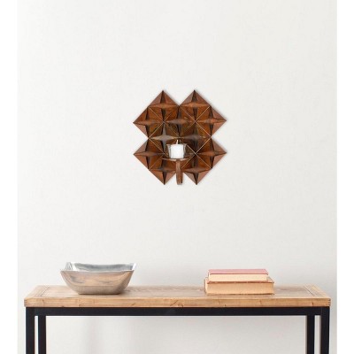 Copper Origami Iron Wall Sconce with Candle Holder