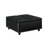 VYNXARIA Black PU Leather Large Square Storage Stool - A Mid - Century Modern Multifunctional Gem - 3 of 4