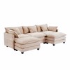 3-Seat U-Shaped Modern Cloud Couch - Chenille Modular Sectional with Deep Seat, 2 Ottoman & 4 Pillows for Home/Apartment Spaces - 3 of 4