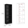 FURNIinspire Decorative Bookshelf 4 Shelves Bookcase Book Shelf, Tall Corner Shelf, Home Storage Organizer, Book Stand, Black, 11.77"*24.7"*71.1" - 3 of 4