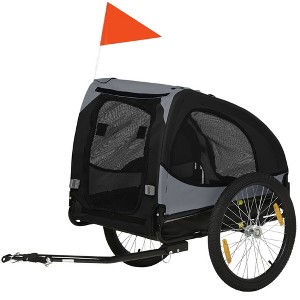 Skyzone Black Dog Bike Trailer & Stroller: Mesh Windows, Zippered Doors, Reflectors, Quick-Release - 1 of 4