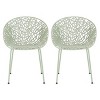 Set of 2 Outdoor Dining Chairs, Plastic Frame Patio Chairs with Diamond Cutout Design for Garden or Balcony-Maison Boucle - 2 of 4