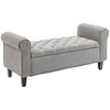 CAVINAS Button-Tufted Storage Ottoman Bench with Rolled Arms,Velvet Footstool with Hidden Cabinet,Storage Bench for Bedroom,Living Room - 2 of 4