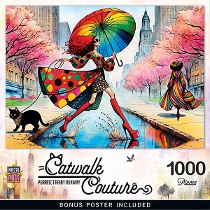 MasterPieces Catwalk Couture Purrfect Rainy Runway 1000 Piece Jigsaw Puzzle Fashion & Feline - 1 of 4